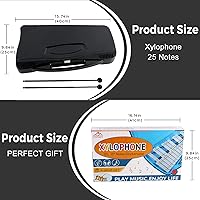 Vista 2 de EASTROCK Xilófono, Glockenspiel de 25 notas, instrumento profesional de xilófono, regalos