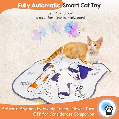 Miniatura 3 de ORSDA Juguetes para gatos de interior, 5 en 1, juguetes automáticos interactivos para gatitos, juguetes eléctricos recargables para ocultar y