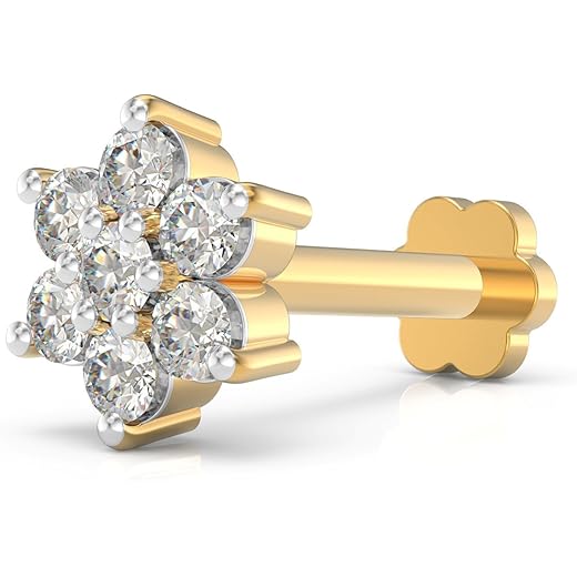 Floral Radiance Nose Pin 925 Sterling Silver