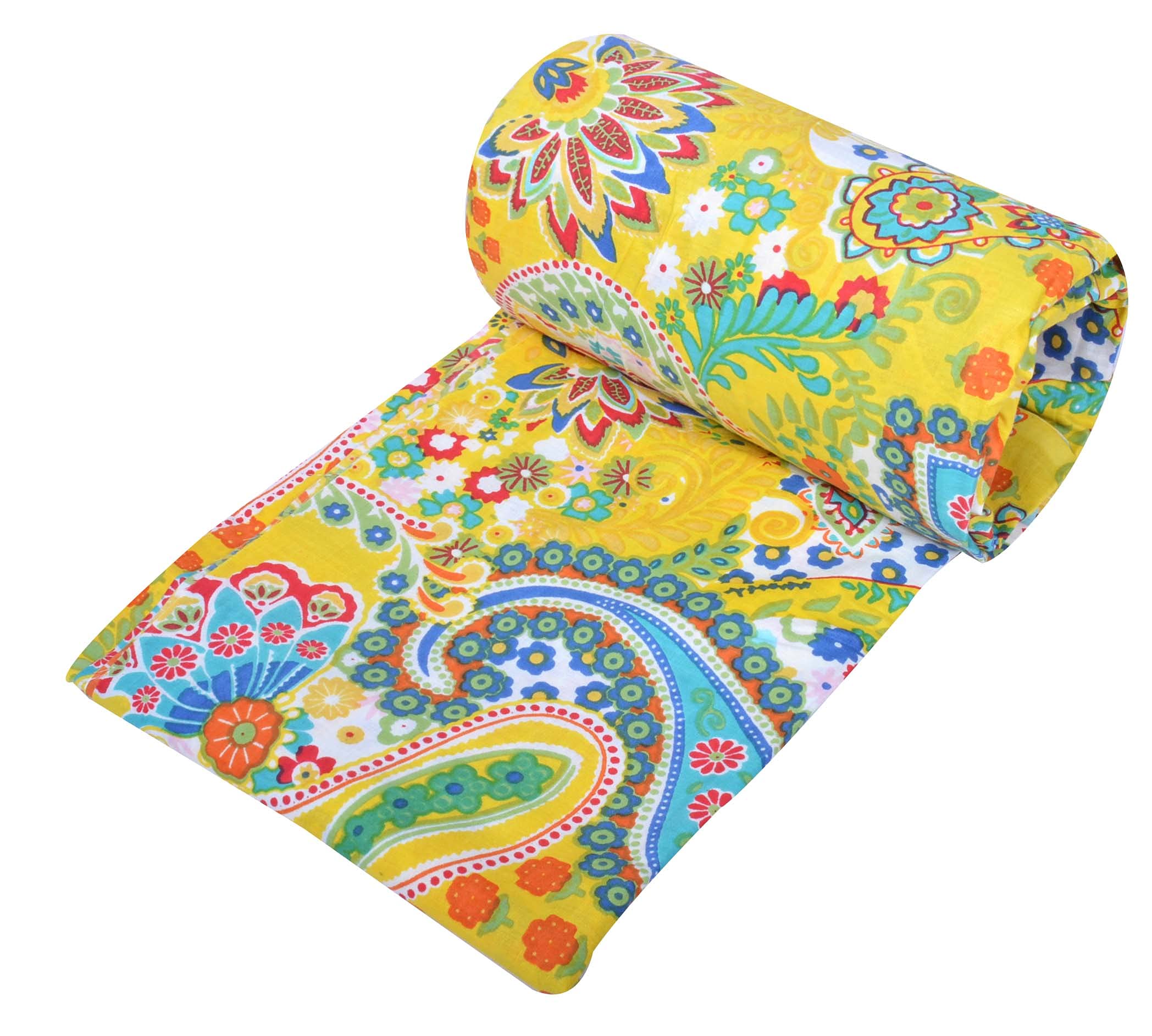 2.5 Meter Jaipuri Handmade Floral Printed Pure Cotton Unstitched Dress Material Sanganeri Fabric for Blouse/Plazzo,Kurti/Lehenga/Saree/Piece Material for Girl/Women
