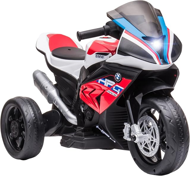 HOMCOM Licensed BMW HP4 Kids Electric Motorbike Ride On Toy W/ Three Wheels, Music, for Ages 1.5-5 Years - Red