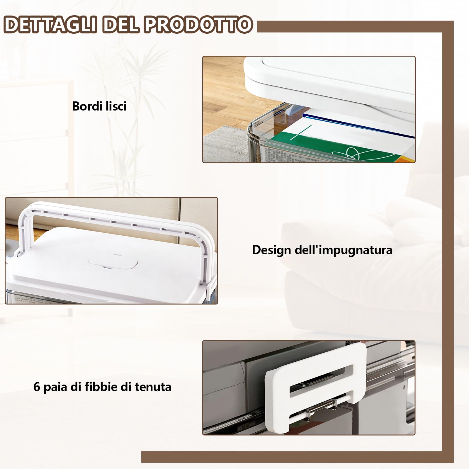 Scatola Portaoggetti per Medicinali a 3 Ripiani, Grande Scatola per Medicinali con Manico e Scomparti Rimovibili, Organizer per Famiglia, Ufficio, Scuola e Viaggi, Bianco