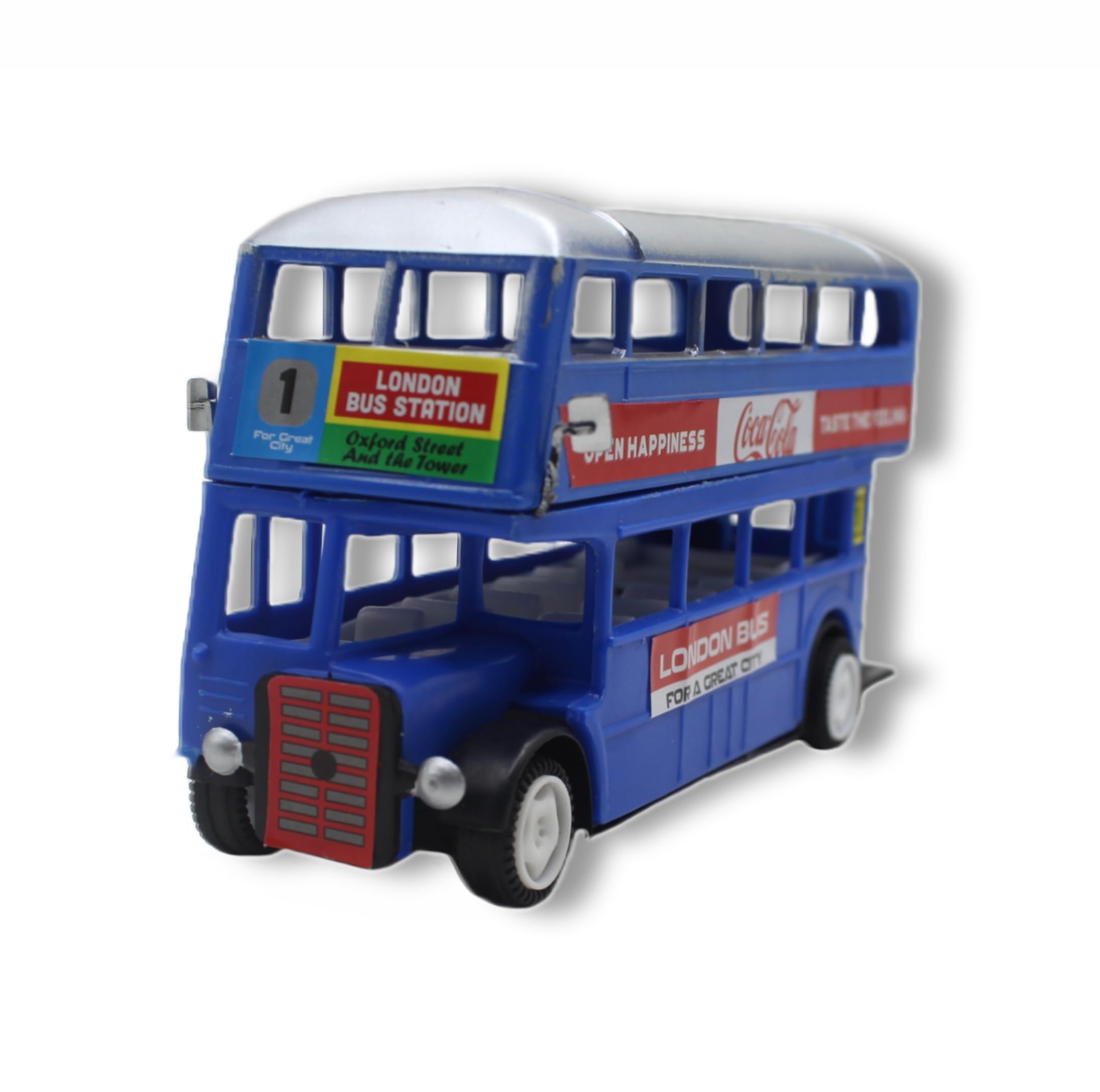 Neoinsta Medium Size Long Plastic Made | Pull Back | Pull Along | Tours and Travels City Line Non Electric Double Decker Vehicle London Bus Toy for Kids (Blue) (B0CLVK6PX1) Amazon Price History, Amazon Price Tracker