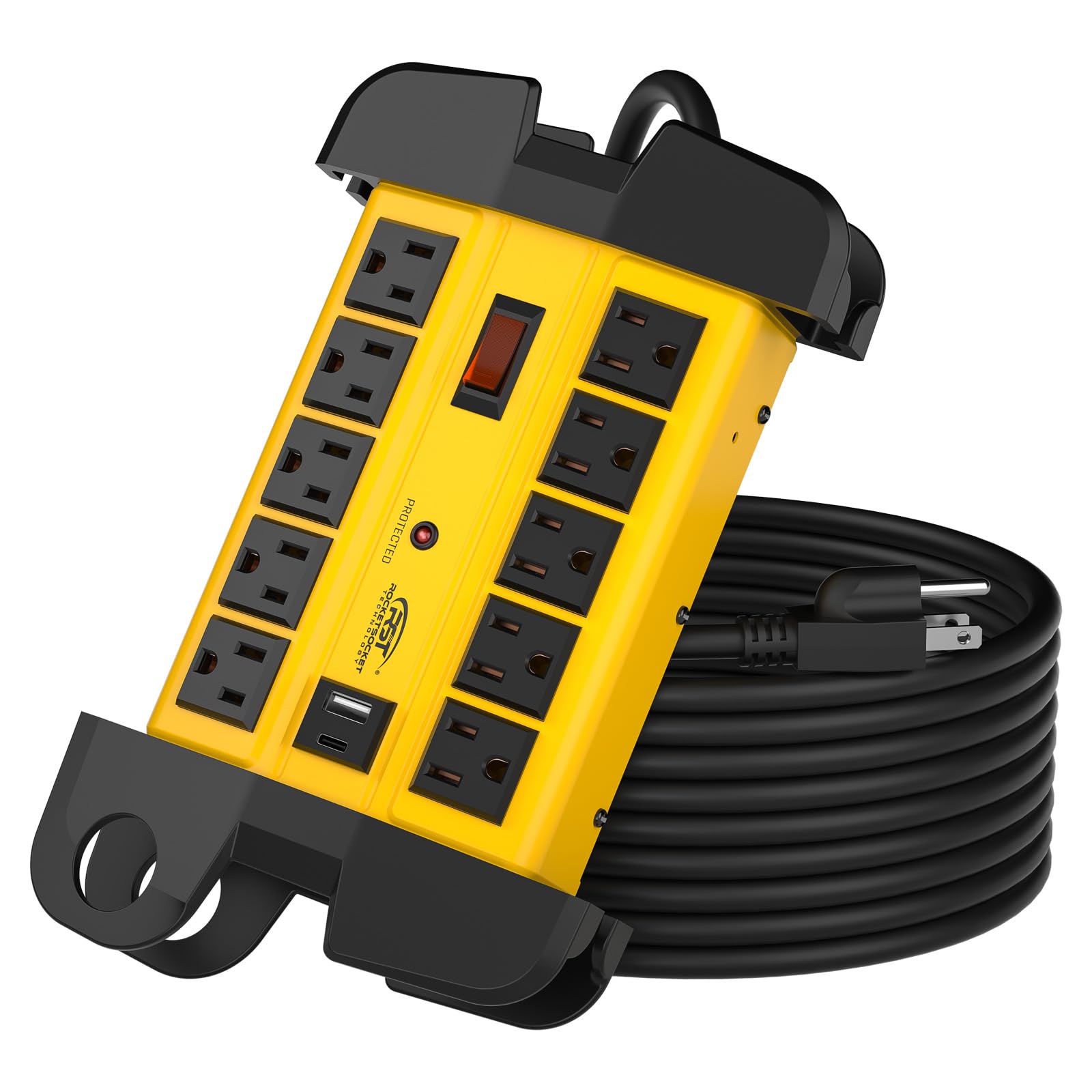 CRST 10-Outlet Power Strip with USB 15FT