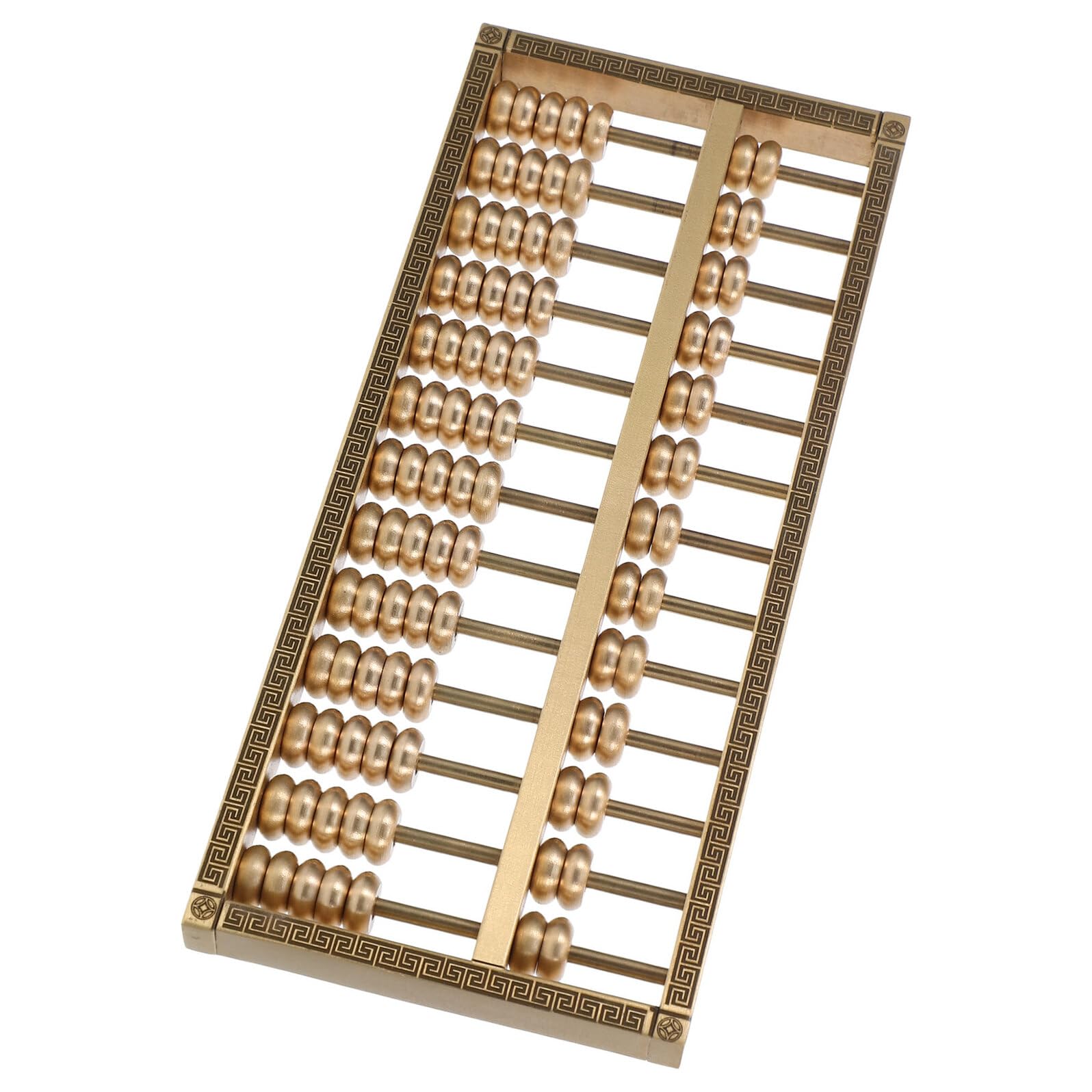 Abaco in Ottone per Ufficio, Scultura Tradizionale Cinese Dettagli Incisi e Base Stabile, Regalo Aziendale di Design Vintage