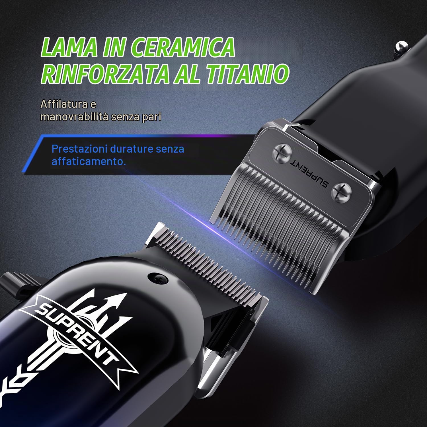 SUPRENT PRO Tagliacapelli Uomo Professionale - 7000RPM Elettrico Macchinetta Per Capelli Regolabarba Uomo, con 8 Pettine Guida e Ceramica Lama, Tagliacapelli per la Cura di Barba Capelli