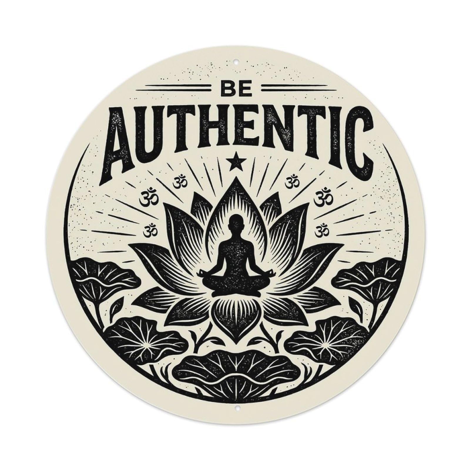 Zen Flower Meditation Den Authentic Metal Tin Sign