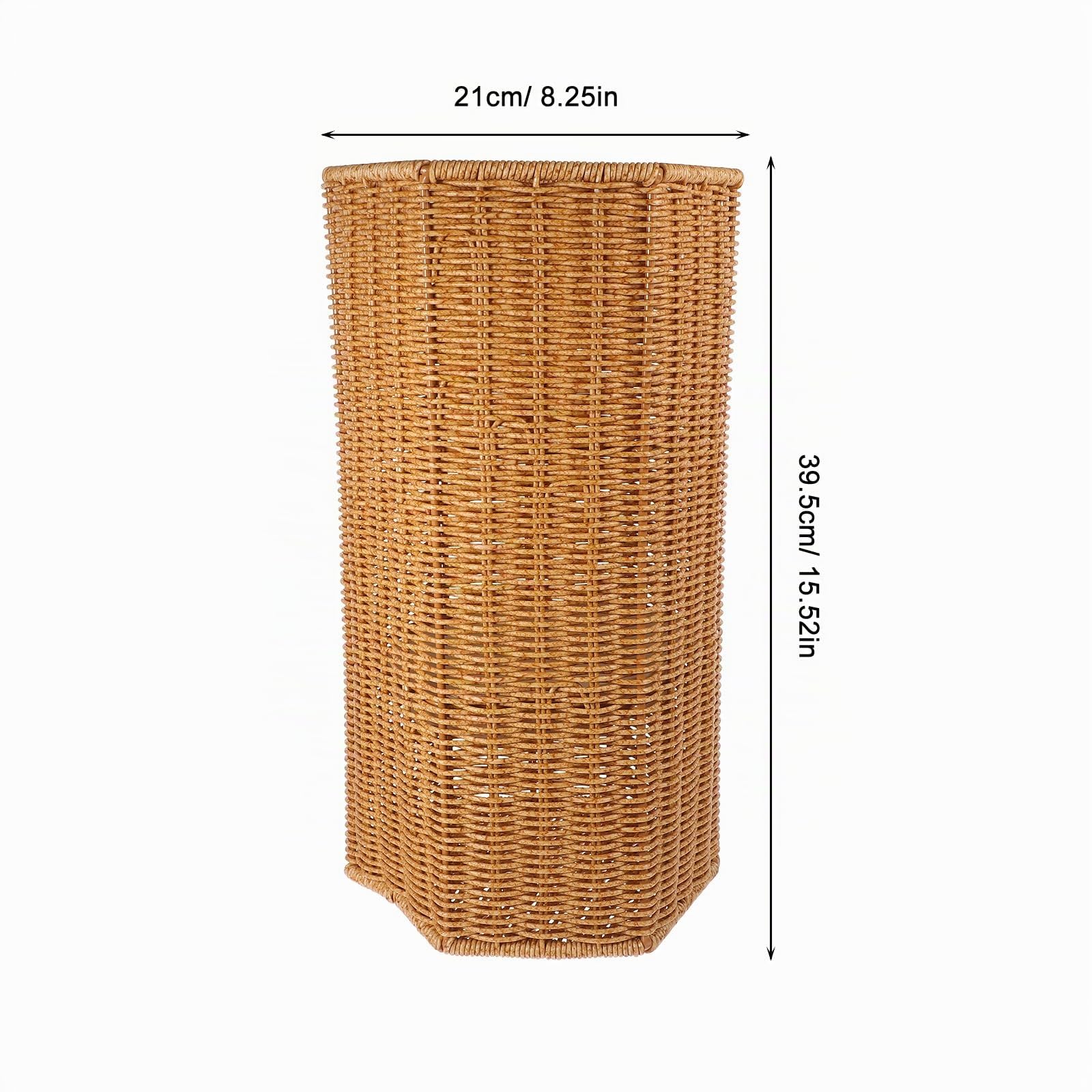 STOBAZA Portaombrelli in Rattan Artificiale Con Secchiello in Plastica Contenitore Multiuso Per Ombrelli Lunghi E Pieghevoli Adatto Per Ingresso Ufficio E Casa Contenitore Per Tappetini Yoga