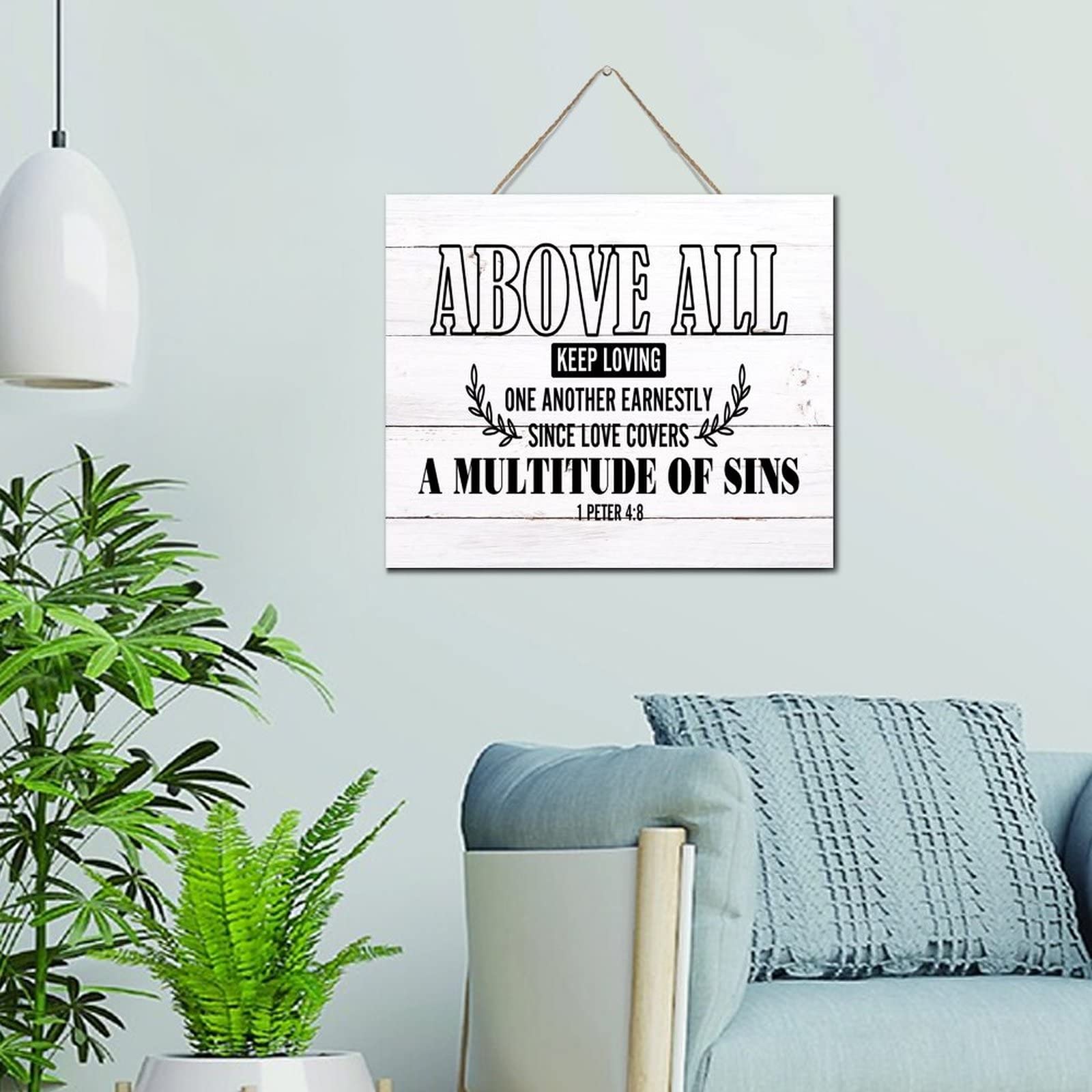 Plaque en bois avec citation cadeau de crémaillère déco salon chalet