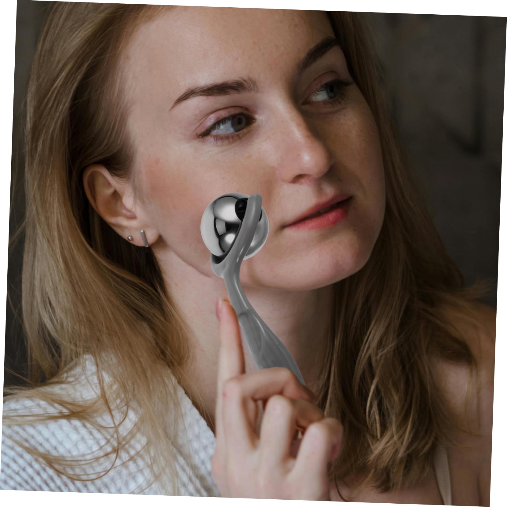 3 Stück Gesichts-Guasha-Tool Roller-Gesichtsmassagegerät Guasha-Roller für das Gesicht gesichtsmassagegerät aus metall Gesichts-Guasha-Schabewerkzeug Nur Grey