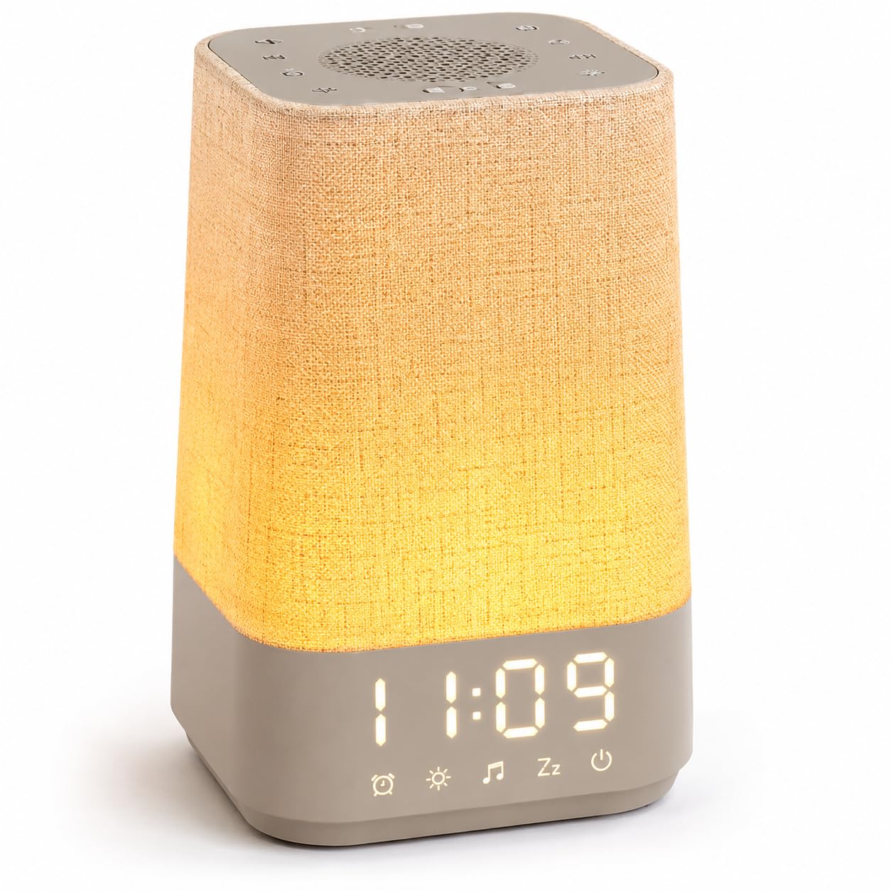 Réveil Lumineux Simulateur d'Aube, Réveil Lever de Soleil avec 30 Sons Relaxants, Lampe de Chevet LED, 13 Modes Veilleuse, Réveil Digital avec USB, Fonction Mémoire, Adaptateur Inclus