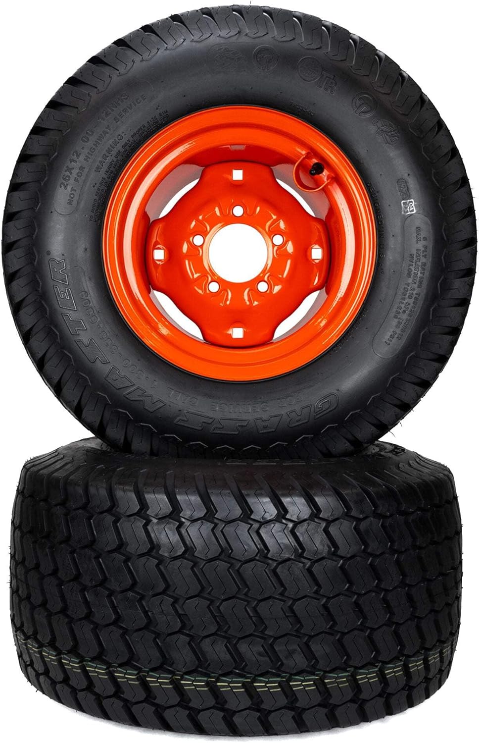 (2) Turf Tire Assemblies 26x12.00-12 Fits Kubota BX Series K2561-17100