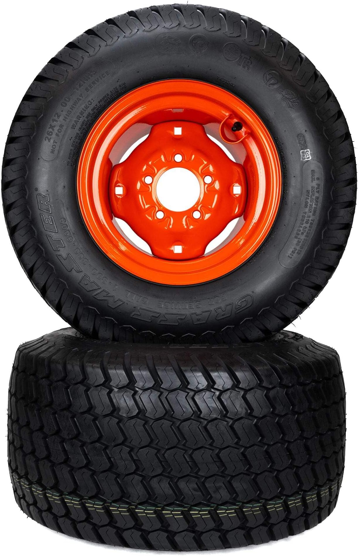 (2) Turf Tire Assemblies 26x12.00-12 Fits Kubota BX Series K2561-17100