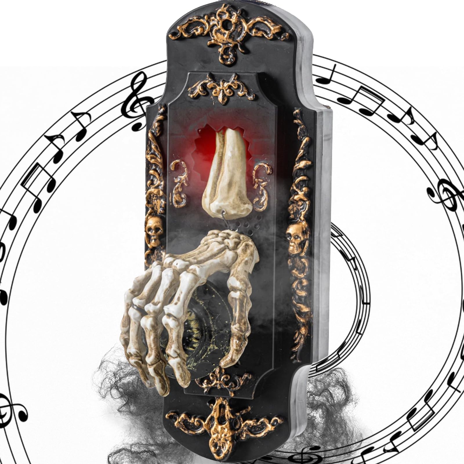 Halloween Spray Doorbell, Motion Sensor Animated Skeleton Hand With White Fog Scary Sound LED Red Light, Halloween Party Outdoor Decoration, Door Chimes & Bells - Canada - View #8