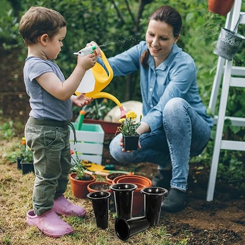 Miniatura 2 de Happyyami Maceta para orquídeas, 4 unidades, macetas de orquídeas con agujeros, maceta de plástico para plantas, macetas de vivero, maceta alta para