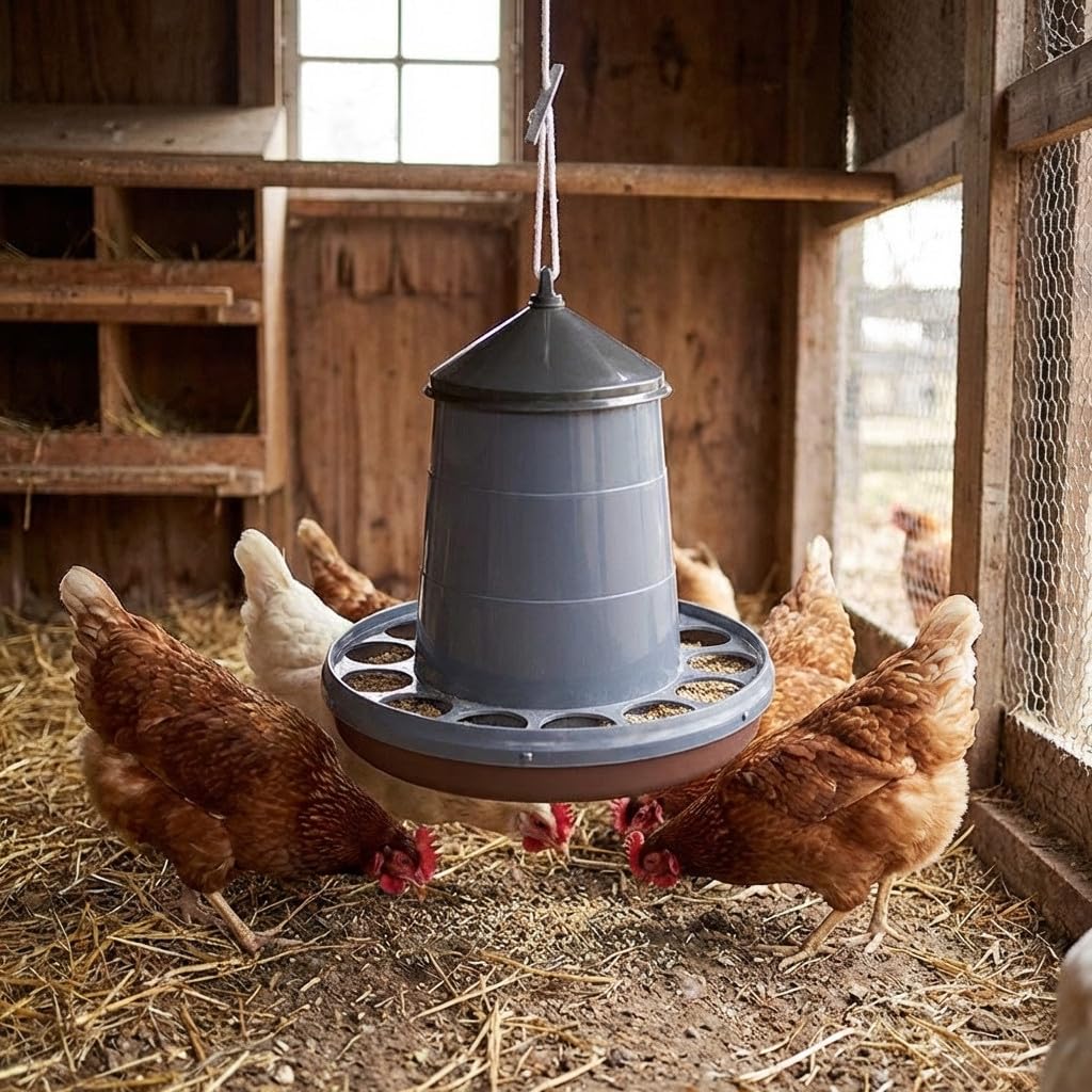 Mangiatoia tramoggia gallina per appendere 16 kg, dimensioni 46 x 55 cm