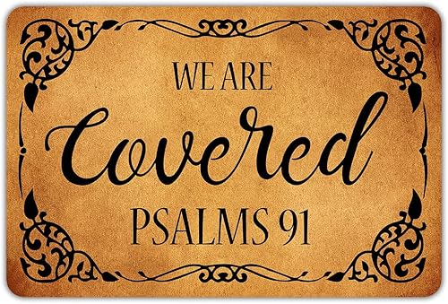 Ytanie Tapetes de bienvenida para puerta delantera, entrada al aire libre, con texto en inglés "We are Cover", tapete de goma antideslizante para el