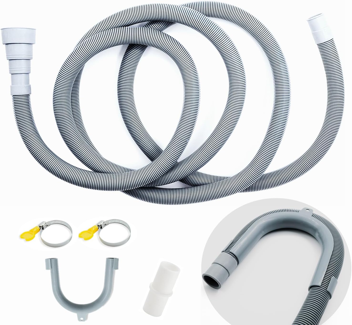 Replacement Washing Machine Flexible Drain Hose (6 feet