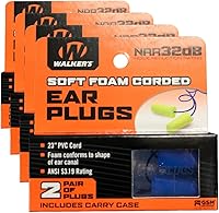 Vista 3 de Walker's Tapones para los oídos con cable de espuma suave, amarillo
