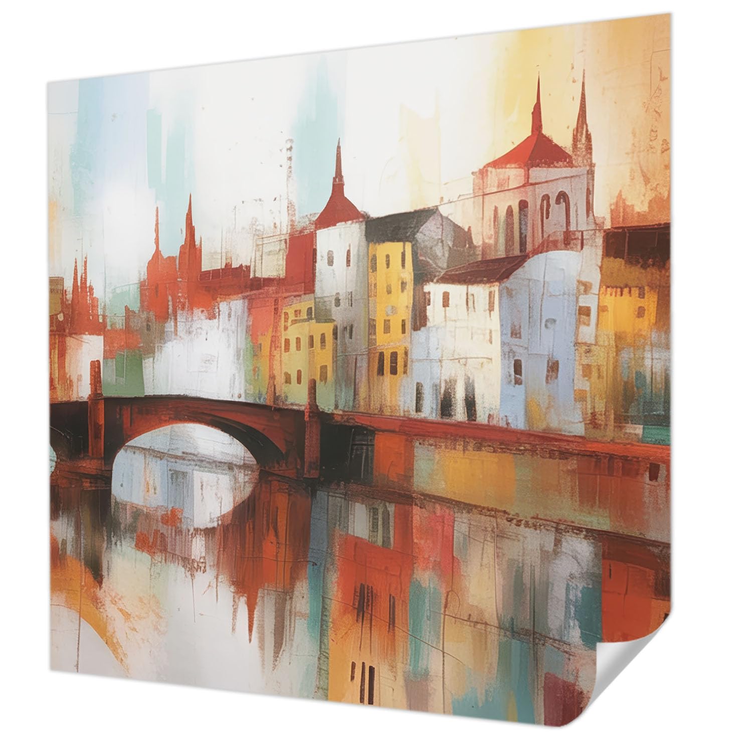 Papier peint panoramique autocollant 250x250 paysage urbain Tulup résistant