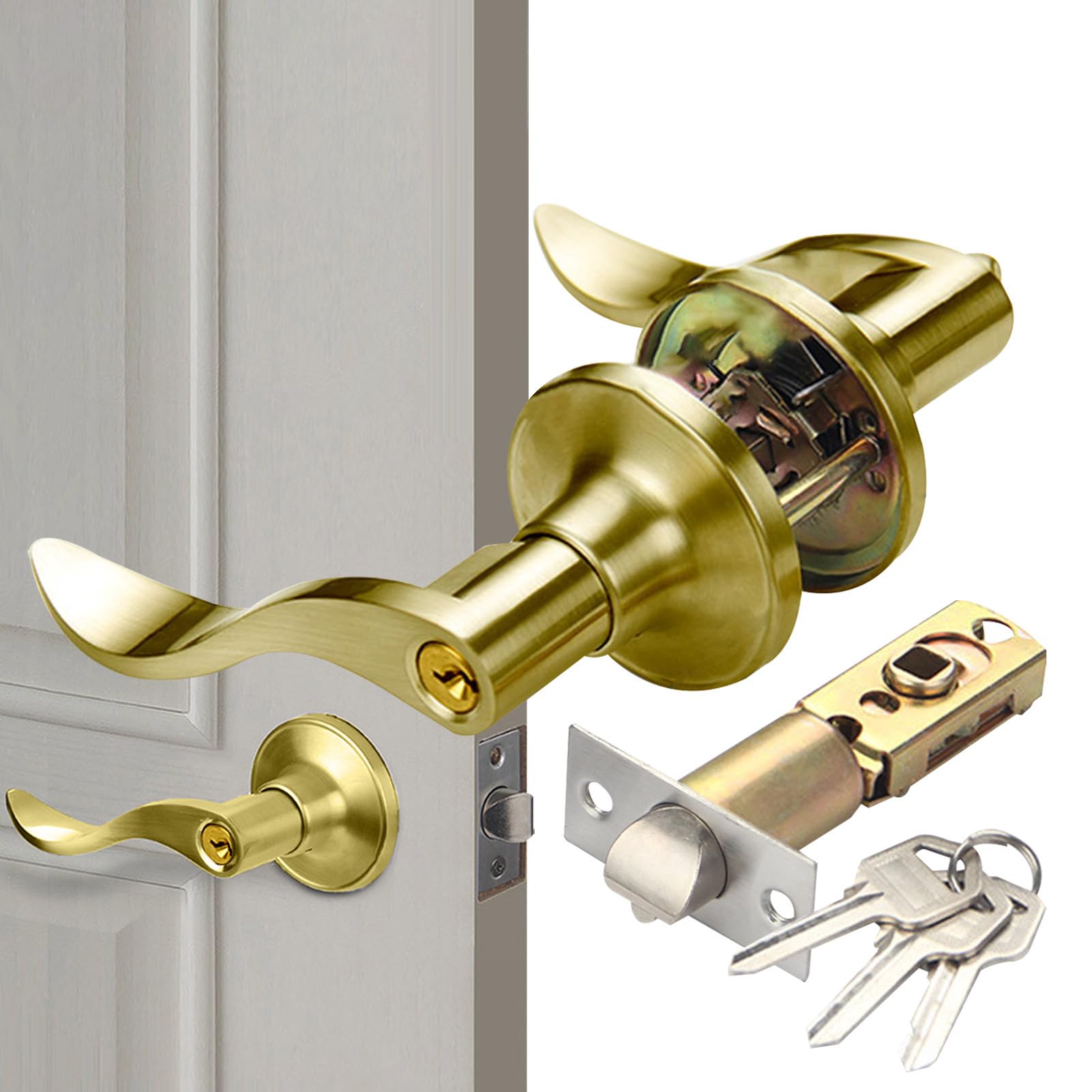 Poignée de porte de maison sécurisée pour valoriser votre entrée avec style en nickel