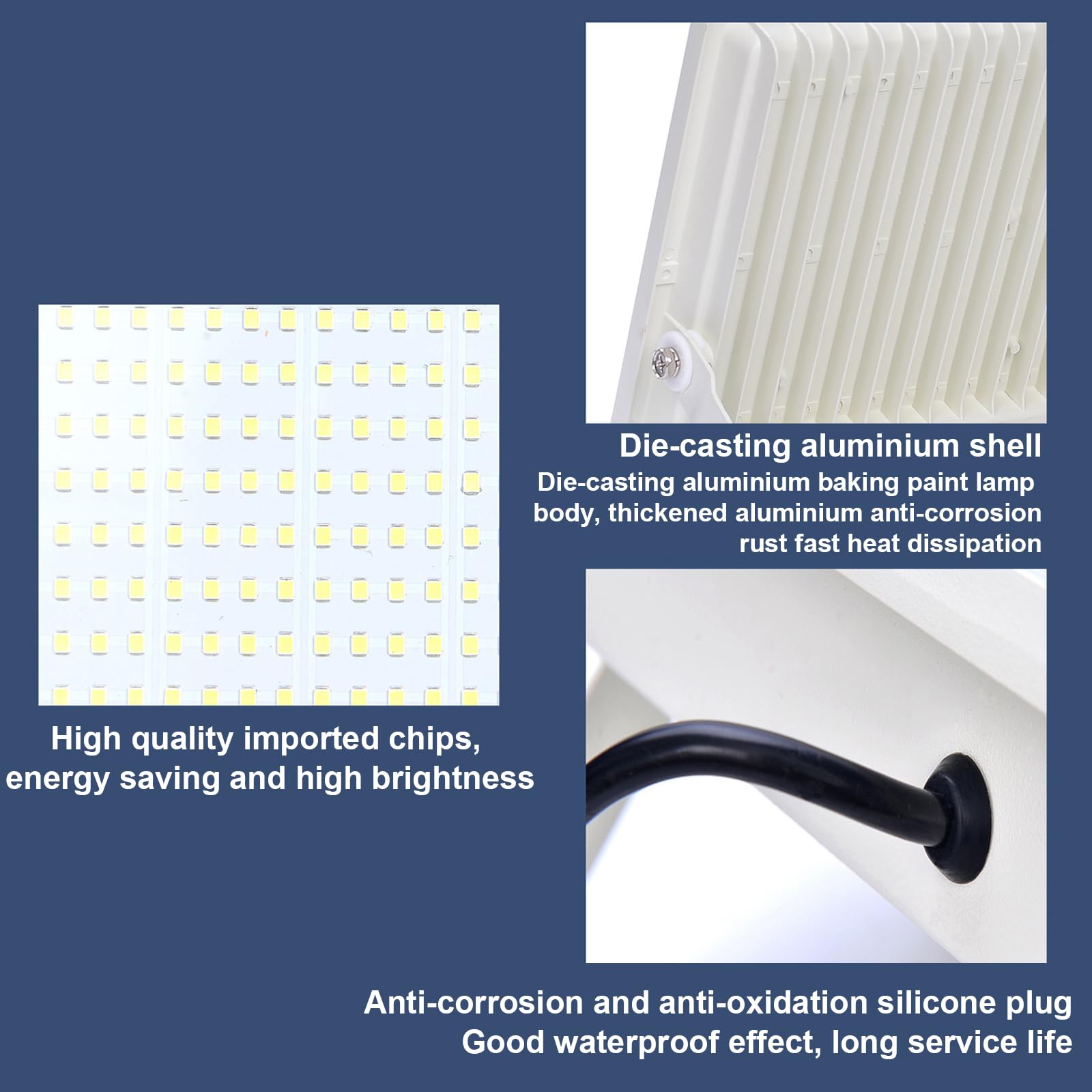 Faretto LED Da Esterno 50-400w Faro LED Esterno Ip66 Impermeabile Luci Di Sicurezza, Luce Di Lavoro Anti-Corrosione Spot Illuminazione Luce Di Lavoro (50W)