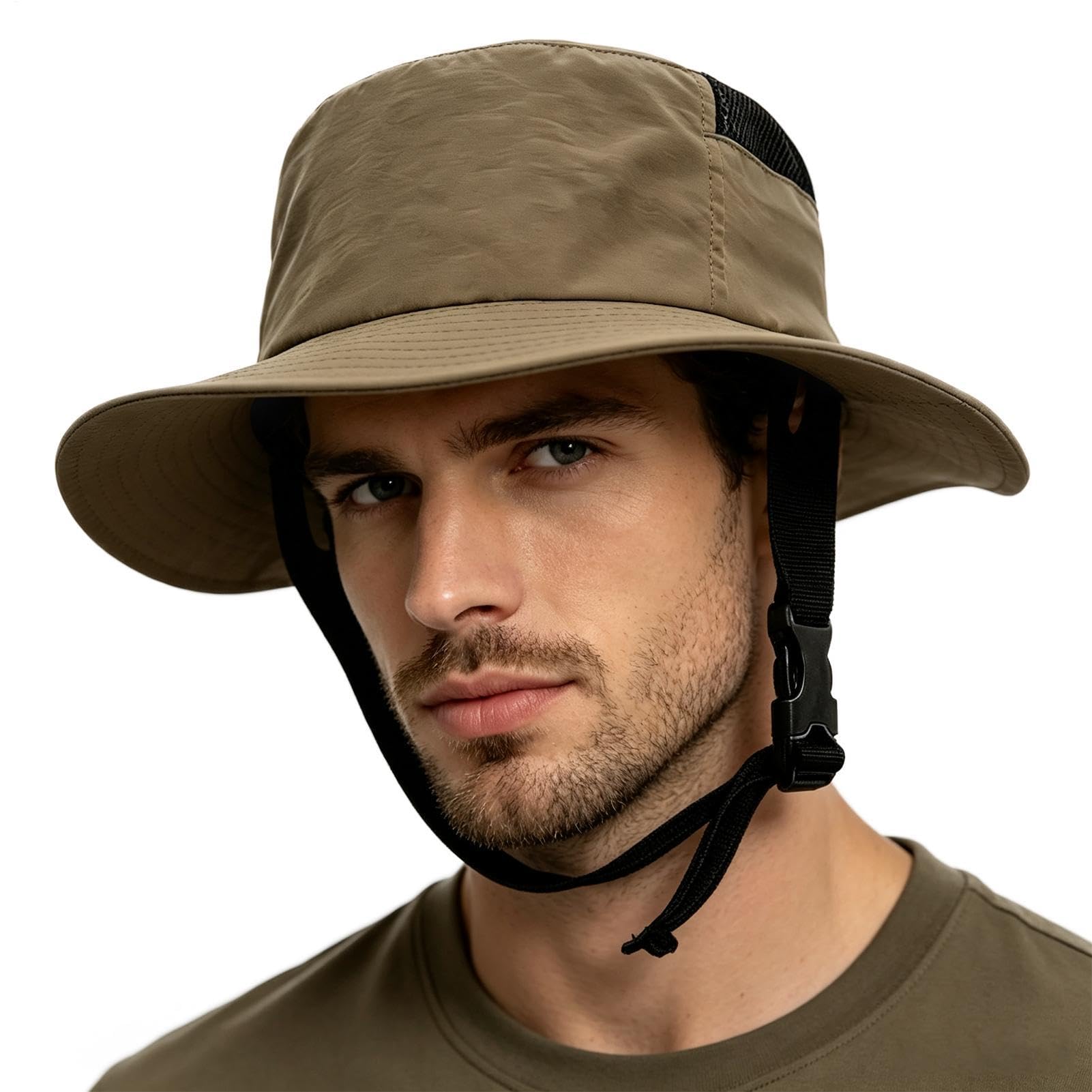 Chapeau Casque Protection Anti-UV À Large Bord Réglable Et Coupe-Vent