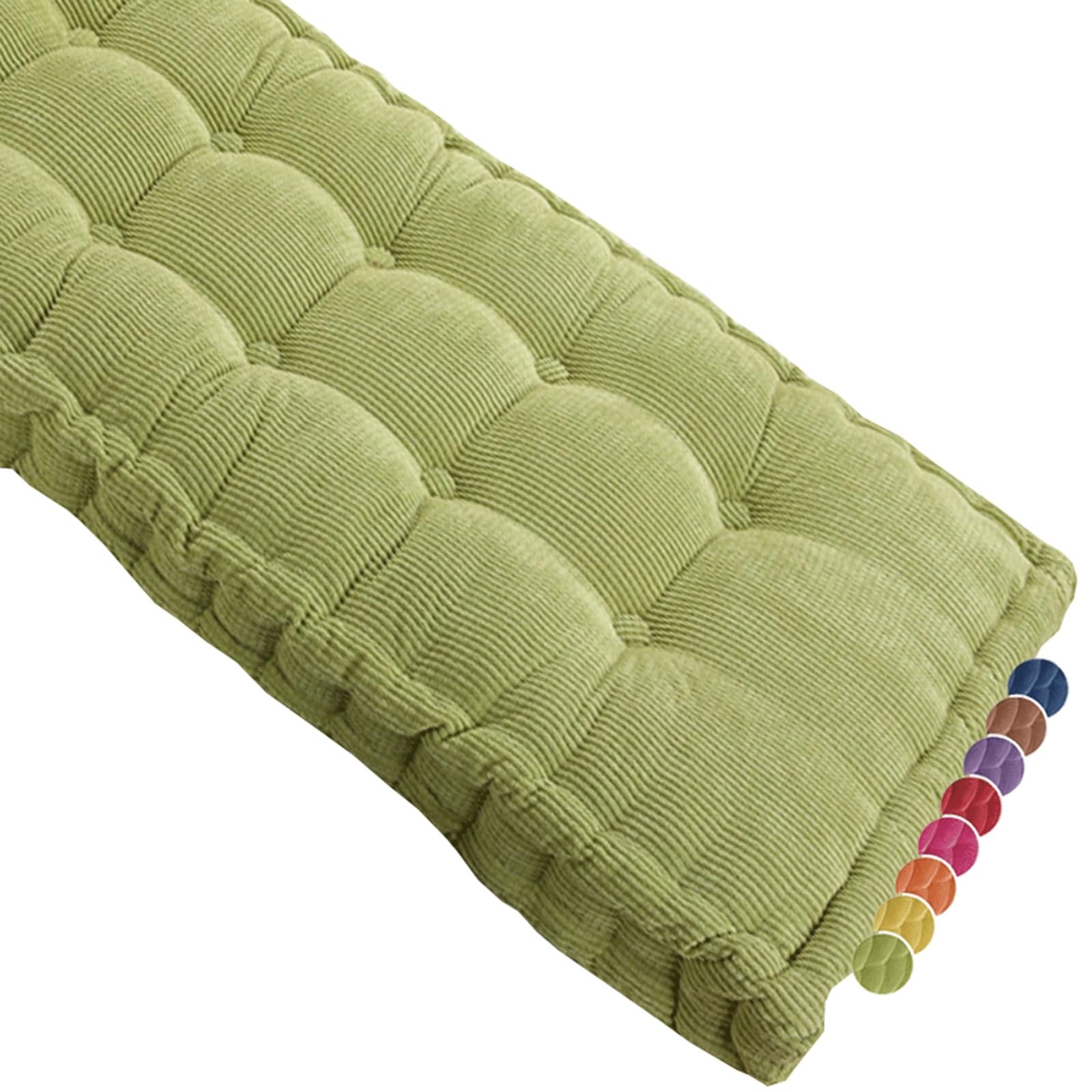 uyeoco Garden Bench Cushion Indoor/Outdoor 2/3 Seater 120cm/150cm/140cm/170cm for Furniture, Chair, Windowsill, Terrace(Green,170x40cm(66.5x15.7in))