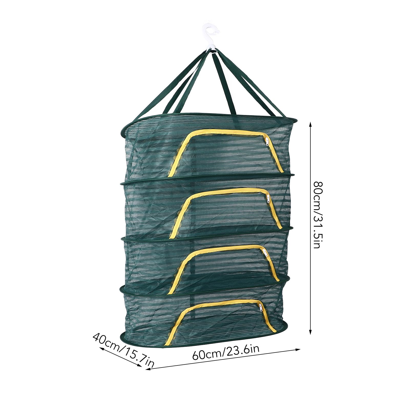 Stendino Per Erbe QWORK A 8 Strati - &Oslash;60 Cm, Pieghevole, Per Essiccare Erbe, Frutta E Fiori