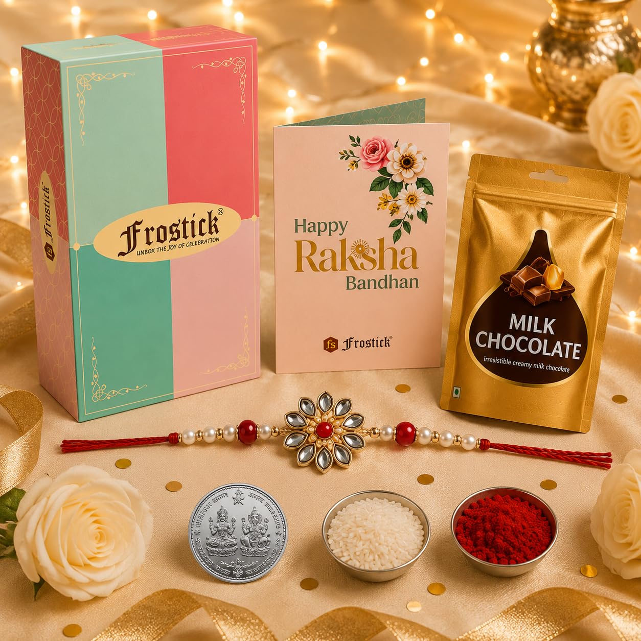 Frostick Designer Rakhi With Branded Chocolate for