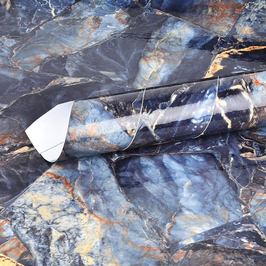 Elton Premium Blue Marble Gloss Marble Furniture Film Interior Film Wallpaper for Cupboard Door, Almirah, Fridge, Tabletop, Wall, Floor, DIY & Other Renovation Projects : 2 X 12 feet (B081T2KT9M) Amazon Price History, Amazon Price Tracker