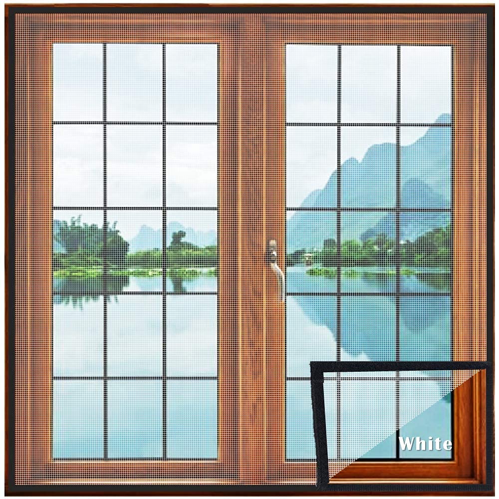 Upgraded & Stitched - LifeKrafts Customized Window Mosquito Net (Size-50x140cms/20x55 Inches/1.64x4.59 Feet, Color-White) 120 GSM Fiberglass Insect Net Pre-Stitched to Net - Ready to use Net