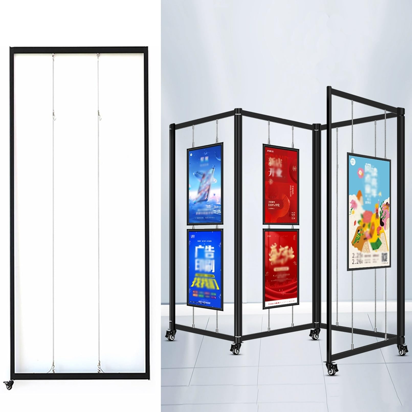 Wiązania do obrazów ekspozycyjnych do wyświetlania dzieł malarskich, składany uchwyt na plakat do kaligrafii, panel wystawowy na targi komercyjne (8 sztuk, 80 x 180 cm/31,5 x 70,8 cala)