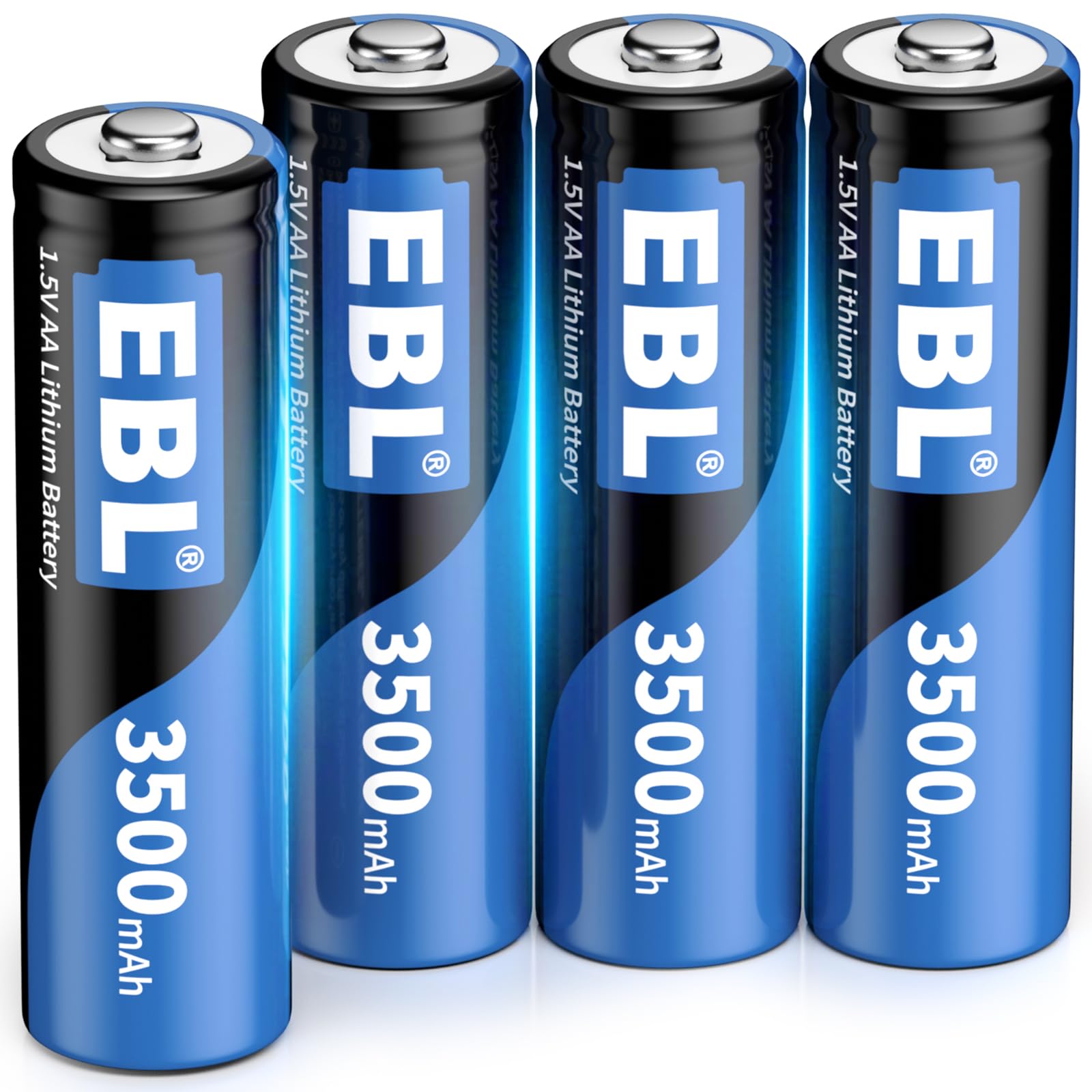 EBLLithium Batteries AA 3500mAh, 4 Pack 1.5V Super Lithium Non-Rechargeable Longest Lasting AA Lithium Batteries Constant Volt Double A Battery for High-Tech (Non-Rechargeable)