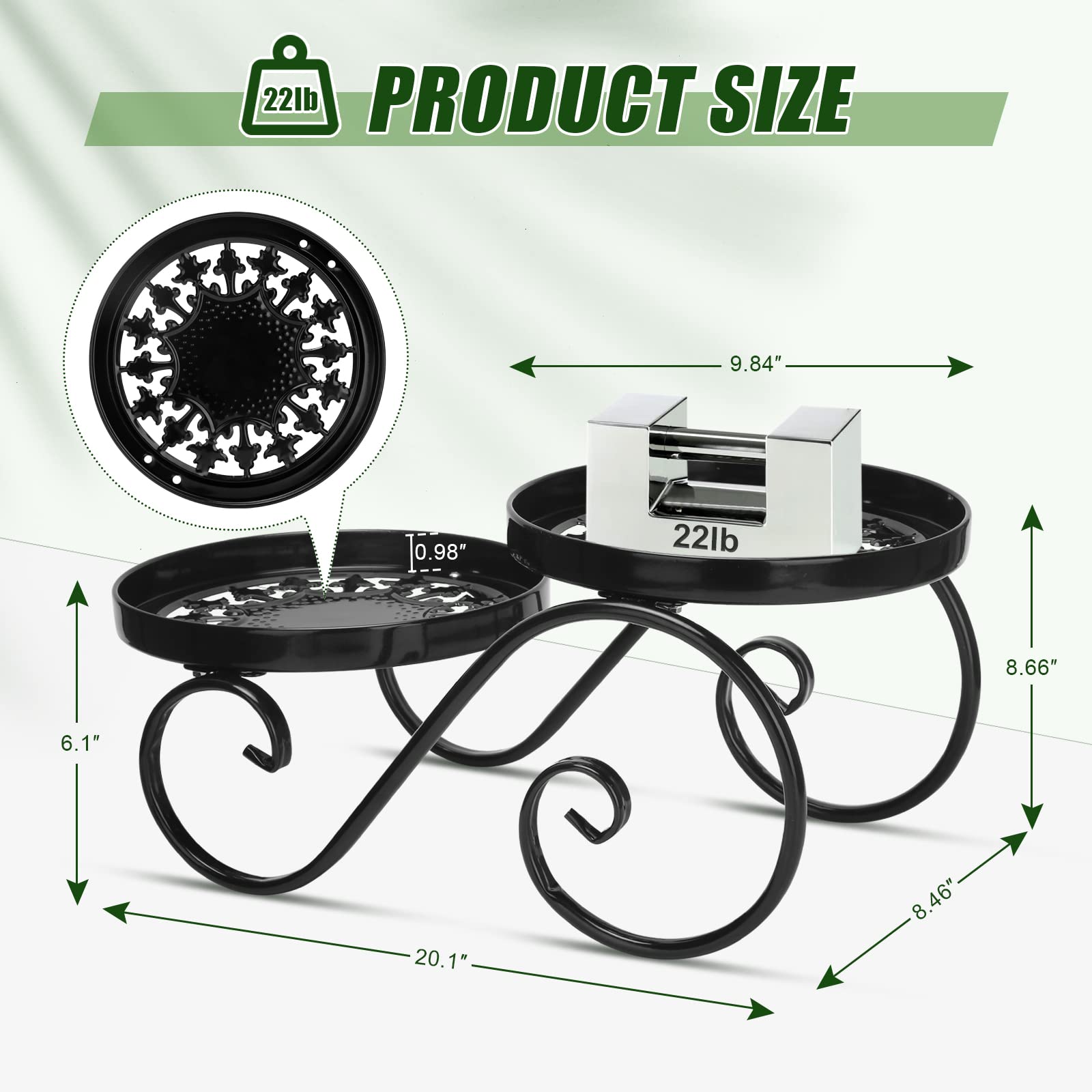 Hysnan Metal Plant Stand Indoor Outdoor,2 Tier Small Plant Stands for Indoor Outdoor Plants Rustproof Corner Plant Stand Flower Pot Holders (White)