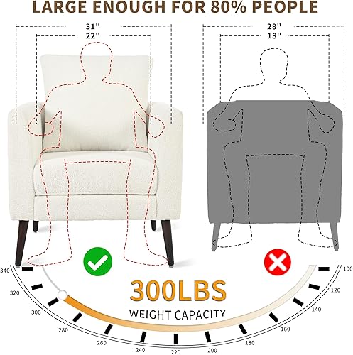 Miniatura 73 de Silla decorativa moderna, sillón tapizado con almohada, sofá individual de tela con asiento de salón y patas de madera, silla decorativa para sala