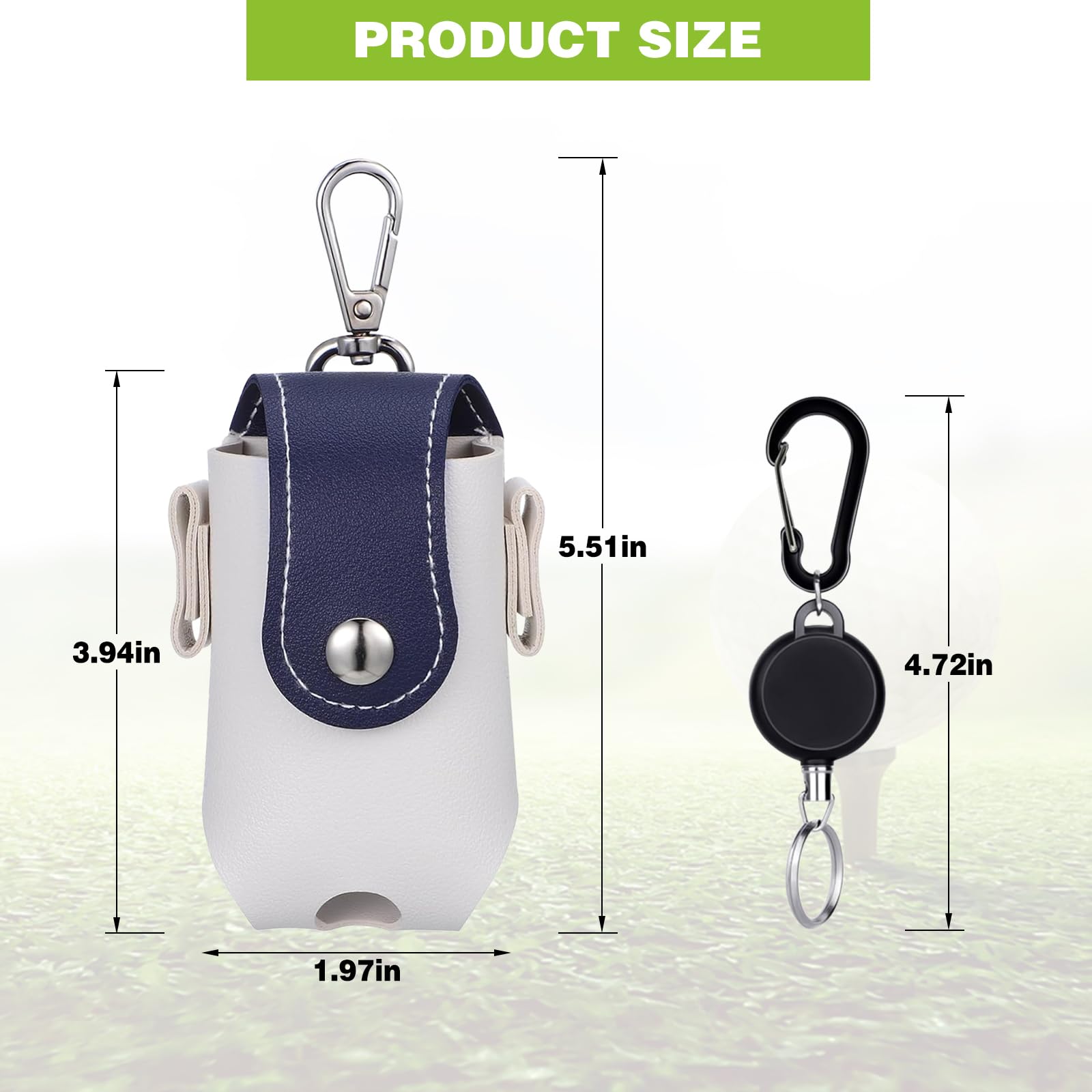 Sac de Golf, Sac de Rangement Balles de Golf, Sac de Rangement Pratique pour Golfeurs, Mini Poche en Cuir en Cuir De Golf, Sac Banane avec Clip, Élégant et Portable, Étanche(Brun)