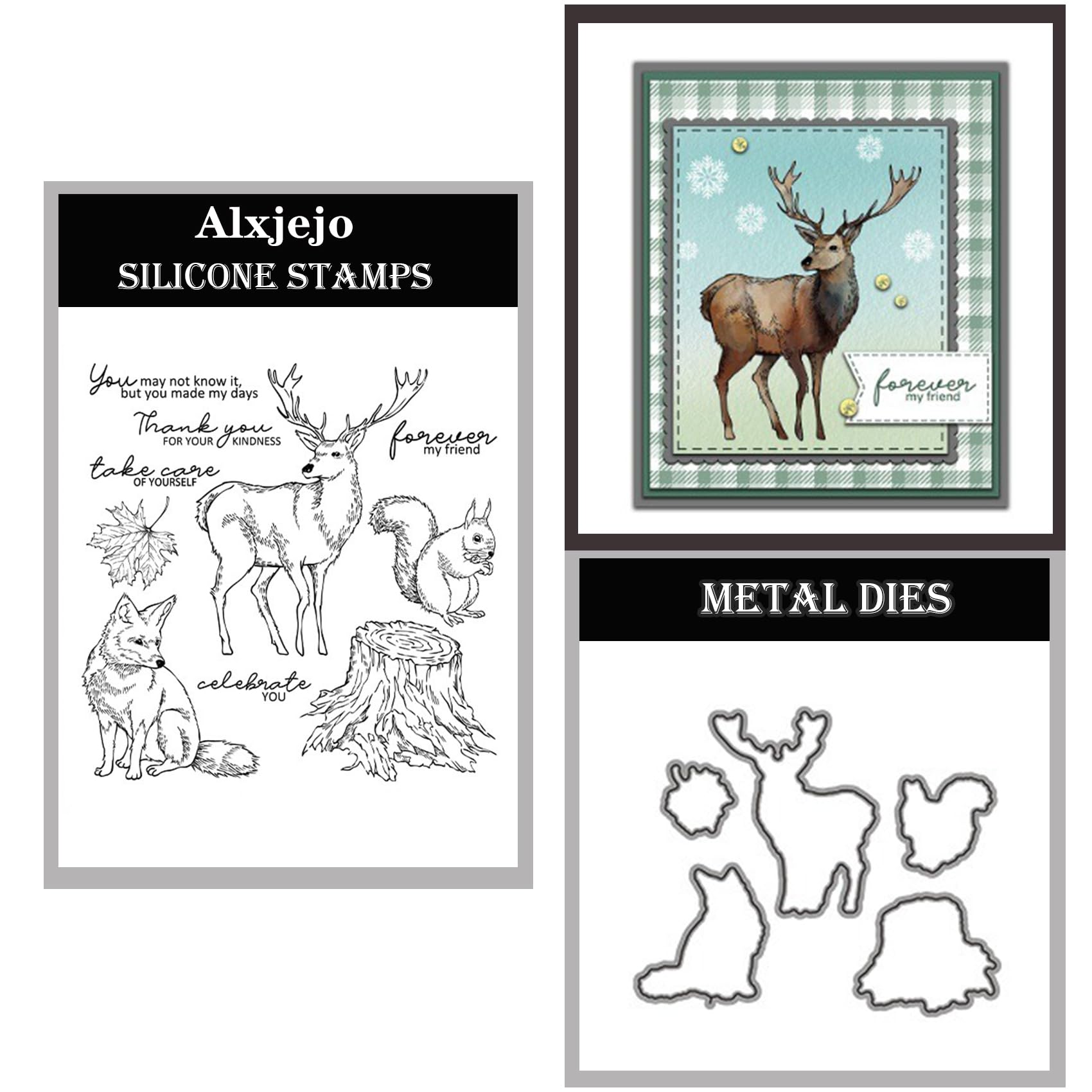 Alxjejo Cutting Dies and Stamps Set 2024-2025-2026,Stamps and die for Card Making for DIY Birthdays, Thanksgiving Day, Valentine's Day, Scrapbooking, Art Craft, Festivals Greeting Card Album