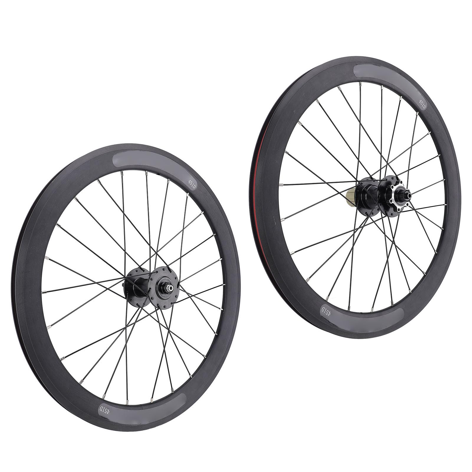 Paire de Roues de Vélo Pliant de 20 Pouces, Jante en Alliage D'aluminium Double Couche, Roues Avant et Arrière 24H avec Moyeux à Bride Haute 90 Clics et Roulements à Cartouche