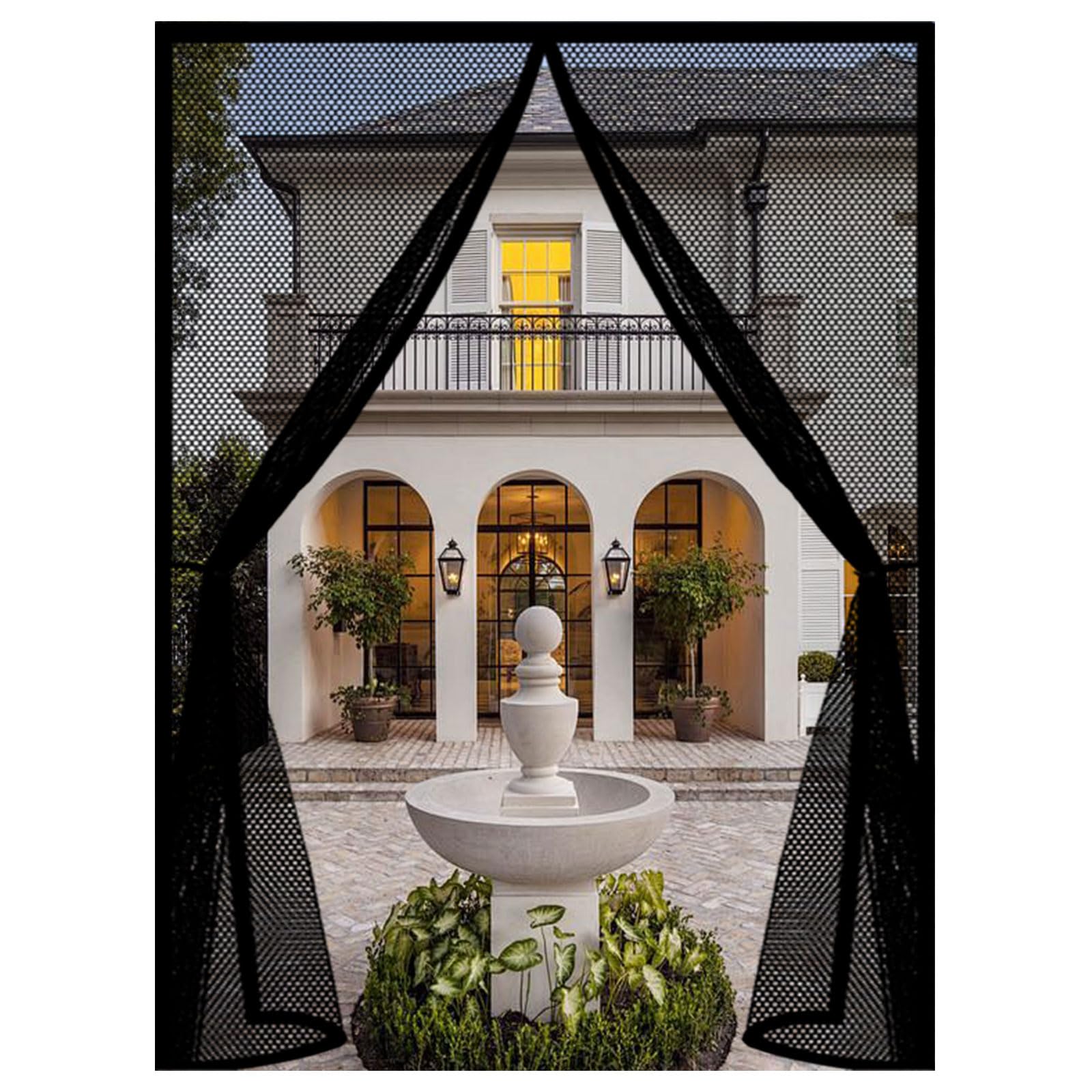 Guojun Black Magnetic Screen Door 150 X 270 Cm Powerful Magnets And Full Frame Magic Tape Fly Insect Screen Door Easy To Install Without Drilling For Patio Bedroom Sliding Kitchen,