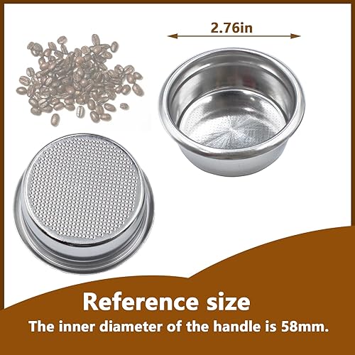 Miniatura 2 de Filtro de cesta de café de 2.283 in para cesta de filtro de café Breville de 2.283 in, cesta de portafiltro para máquina de café expreso, se adapta