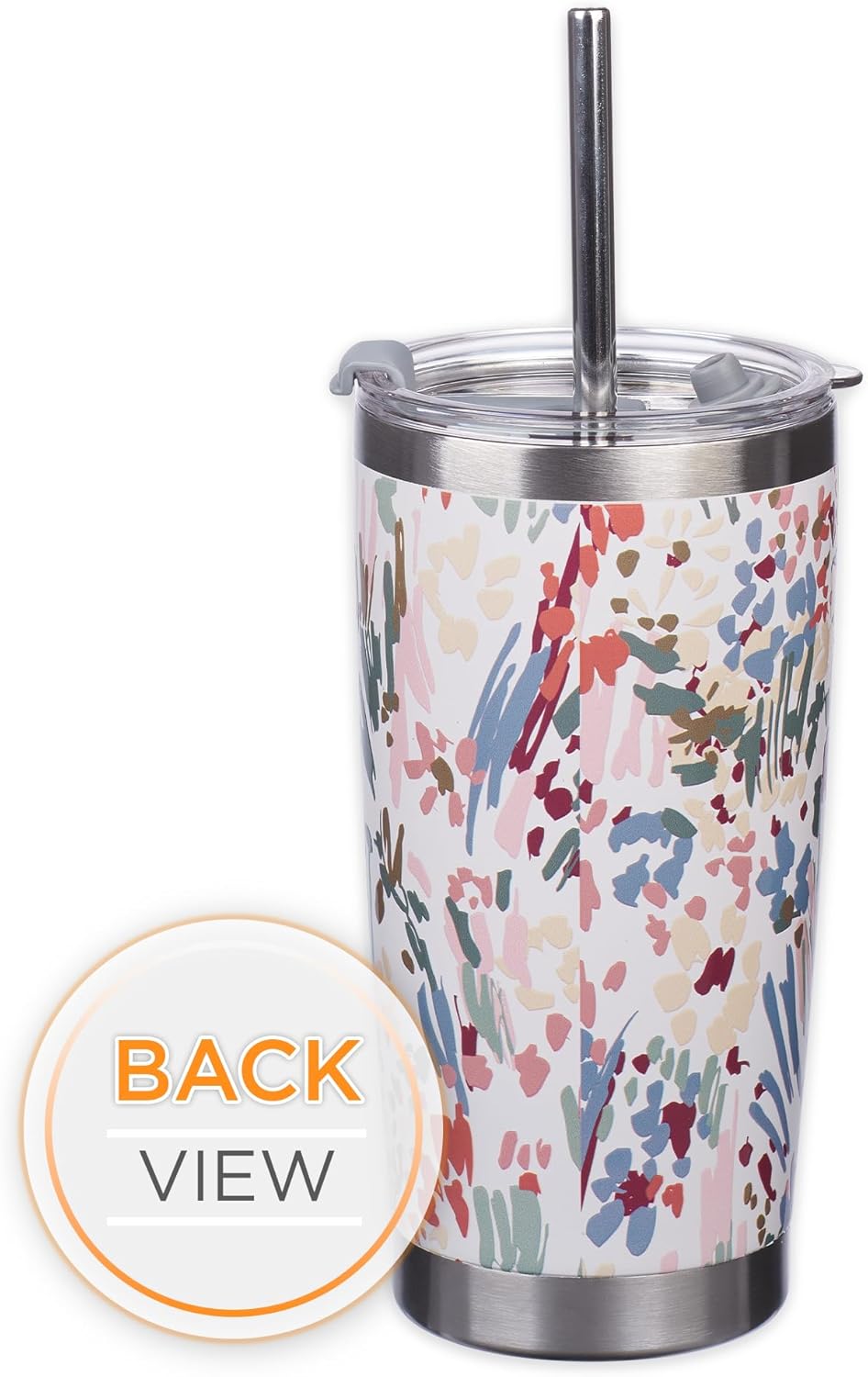 Christian Art Gifts Large Travel Tumbler for Women Stainless Steel Vacuum Insulated Inspirational Scripture: Everything Beautiful, Lid, Straw, White & Pink Floral, 18 oz. - Image 7