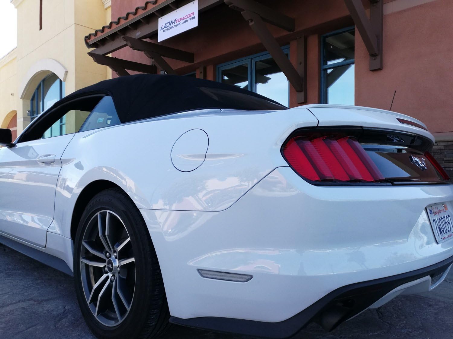 iJDMTOY Semi-Clear Lens Xenon White Full LED Rear Side Marker Light Kit Compatible With Ford 2015-2023 Mustang, Powered by 48-SMD LED, Replace OEM Back Red Sidemarker Lamps