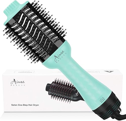 Aima Beauty Cepillo secador de pelo voluminizador de un solo paso, cepillo de aire caliente mejorado 4 en 1 para menos encrespamiento, más brillo,