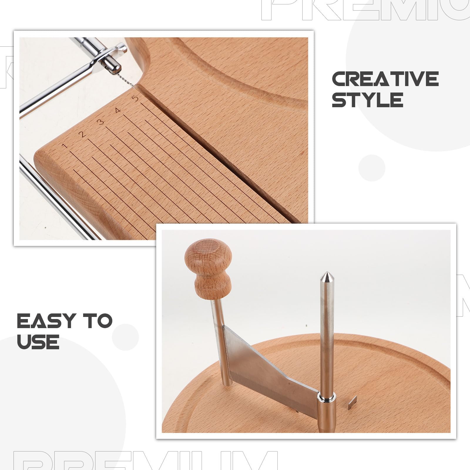 Rallador de Queso Rotatorio Manual de Cocina Manivela | Base Beige de Madera y Metal, Portátil para Cocina y Exterior, Apto para Queso y Trufas