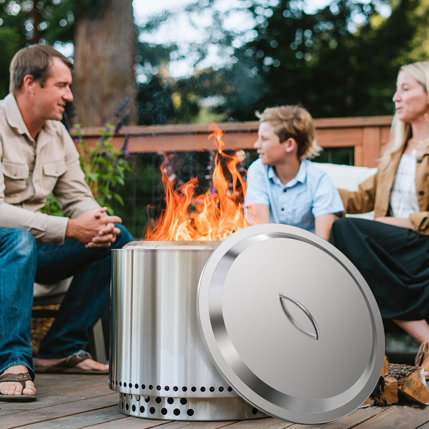 onlyfire Coperchio Bonfire in Acciaio Inox 304 per Solo Stove Braciere Senza Fumo Bonfire di 49.5 cm, Accessori per Braciere Senza Fumo, Φ50 CM