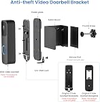Support de porte vidéo antivol, Mont de porte sans percement pour Blink Video Porte-porte Support de portes pour Appartement Home Office Compatible avec Blink Vidéo Porte-bébé