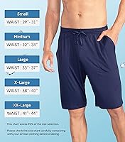 Vista 6 de DAVID ARCHY - Pantalones cortos de pijama para hombre de bambú y rayón, cómodos, transpirables, con bolsillos, para dormir, pack de 2