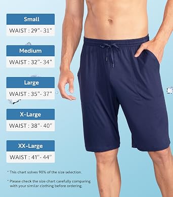 DAVID ARCHY Cloud-Soft Bamboo Rayon Mens Pajama Shorts Ultra-Cooling Sleep Shorts for Hot Sleepers, Breathable Lounge Wear