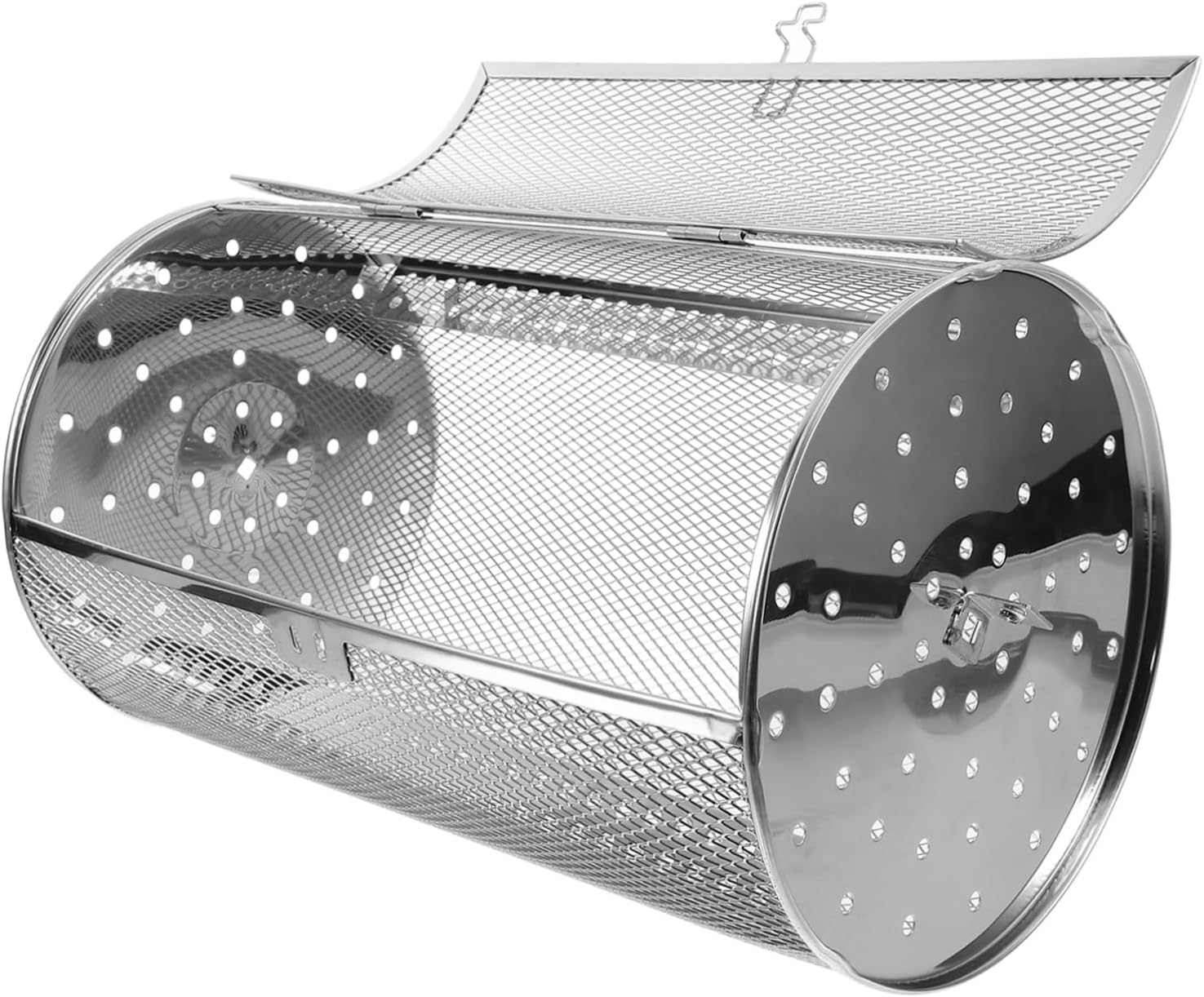 HEMOTON Rotating Grill Basket Electric Oven Baking Cage for Bbq Rotisserie Chicken Accessory Roasting Pan Lid Rotisserie Chicken Airfryer Oven